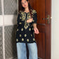 Fiza Short Rayon kurti- Black