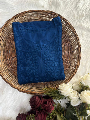 Dipasha Rayon Short Kurti- Blue