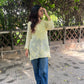 Falak Viscose Georgette Short kurta- Light yellow