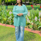 Tisha Rayon Chikankari Short Kurti- Teal