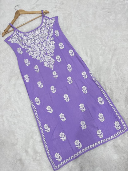Esha sleeveless rayon long kurta