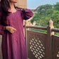 Aisha Rayon Chikankari Kurta set- Mauve