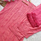 Jasmine Rayon lace kurta set with dupatta- Coral