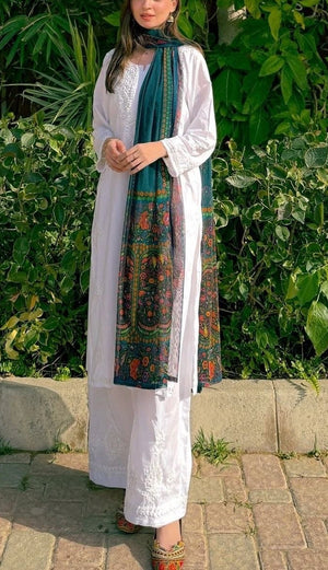 Zaisha Cotton Chikankari Kurta- White