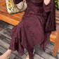 Raya Rayon Mukaish Kurta Set- Burgundy brown