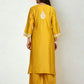 Saba Chanderi Chikankari Kurta Palazzo - Yellow