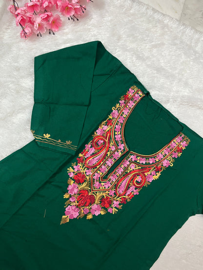 Ziya Kashmiri Short woollen kurta - Green