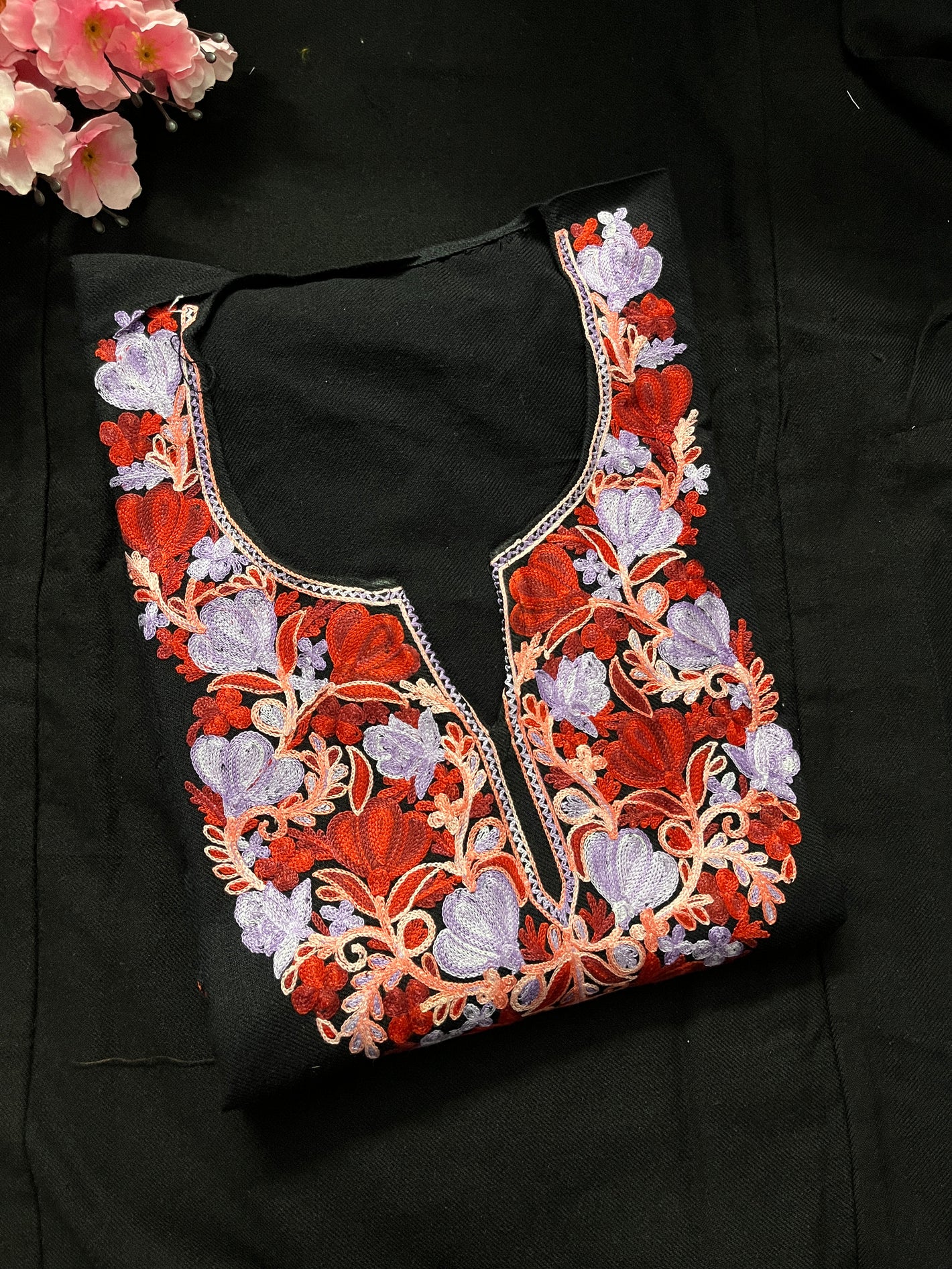 Noor Aari Woollen Pheran- Black