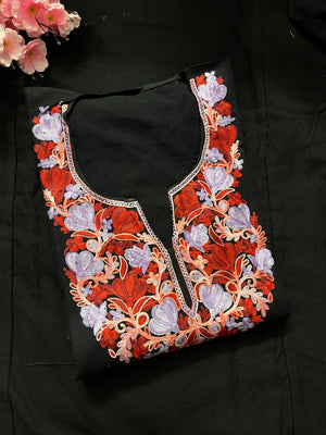 Noor Aari Woollen Pheran- Black