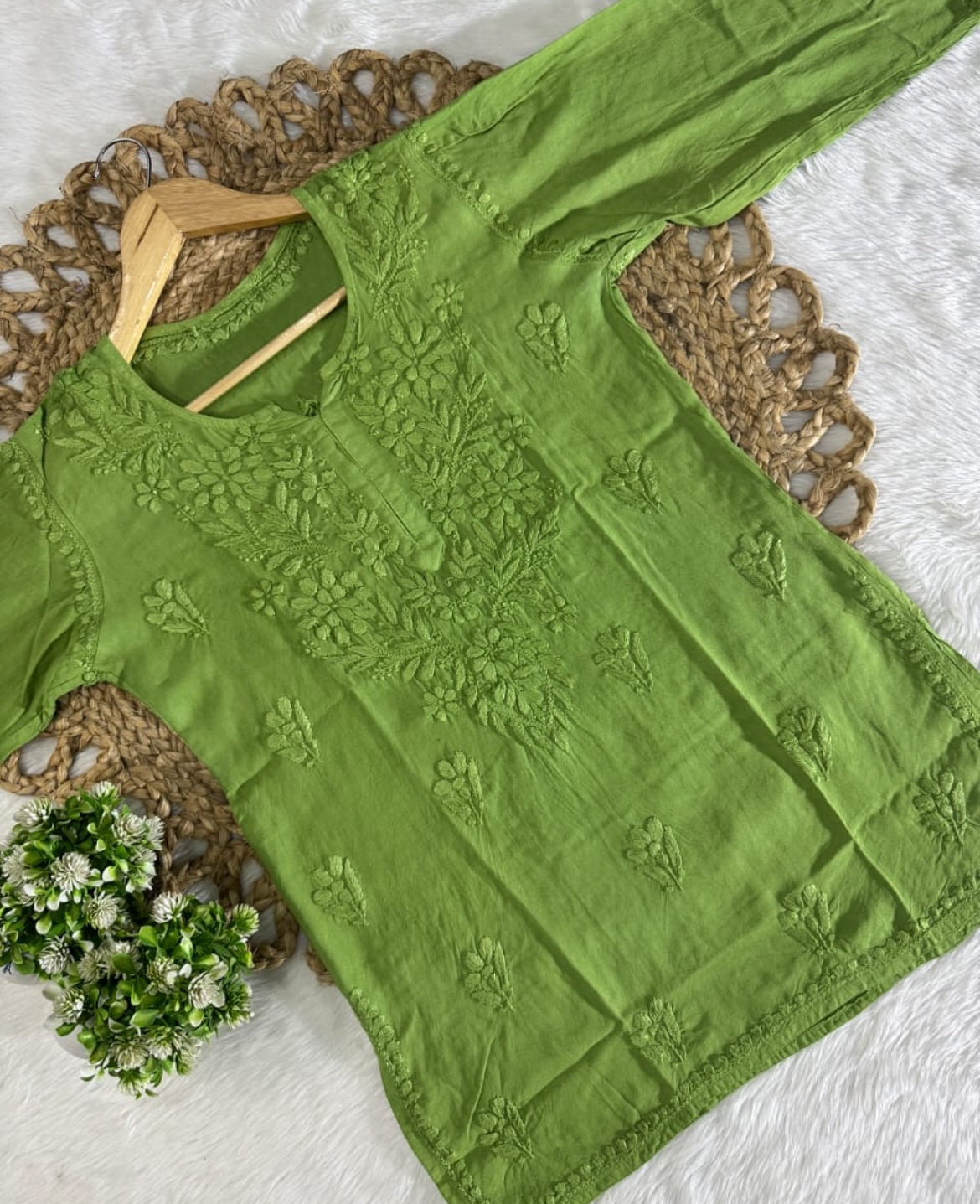 Dipasha Rayon Short Kurti- Green