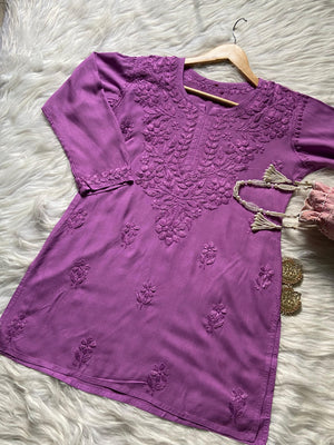 Hina Rayon short kurti- Purple