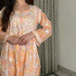 Vaishali Mulmul Chikankari Kurta- Orange