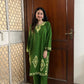 Kashmiri Woollen kurta set- Green