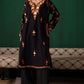 Saima Kashmiri Aari Woollen Pheran- Black