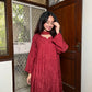 Shilpa Muslin kurta suit set- Brick Red