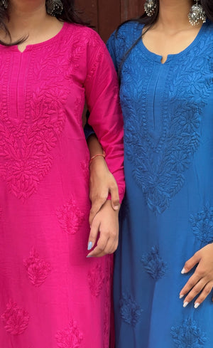 Riya Rayon Chikankari kurta palazzo set