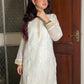 Kota cotton white Chikankari Kurta with cotton inner