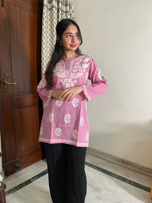 Seher Mulmul short kurti- Pink
