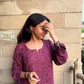 Aisha Rayon Chikankari Kurta set- Mauve