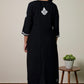 Gia Rayon Chikankari Kurta set- Black