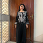 Cotton Chikankari Kurta Set- Black
