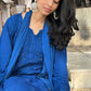 Rayon Mukaish Kurta Set- Blue