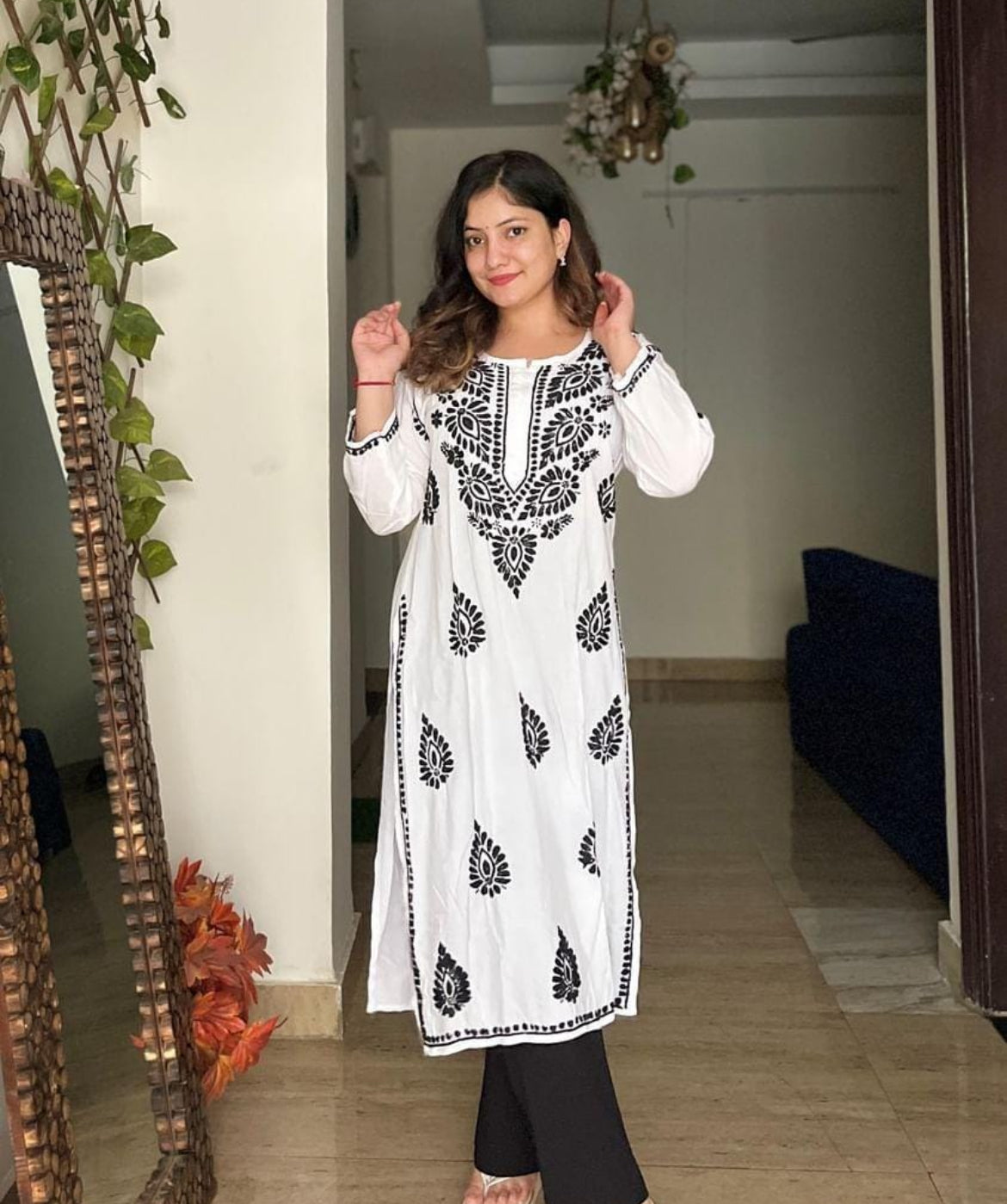 Rayon Kurta- White