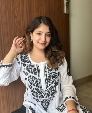 Rayon Kurta- White