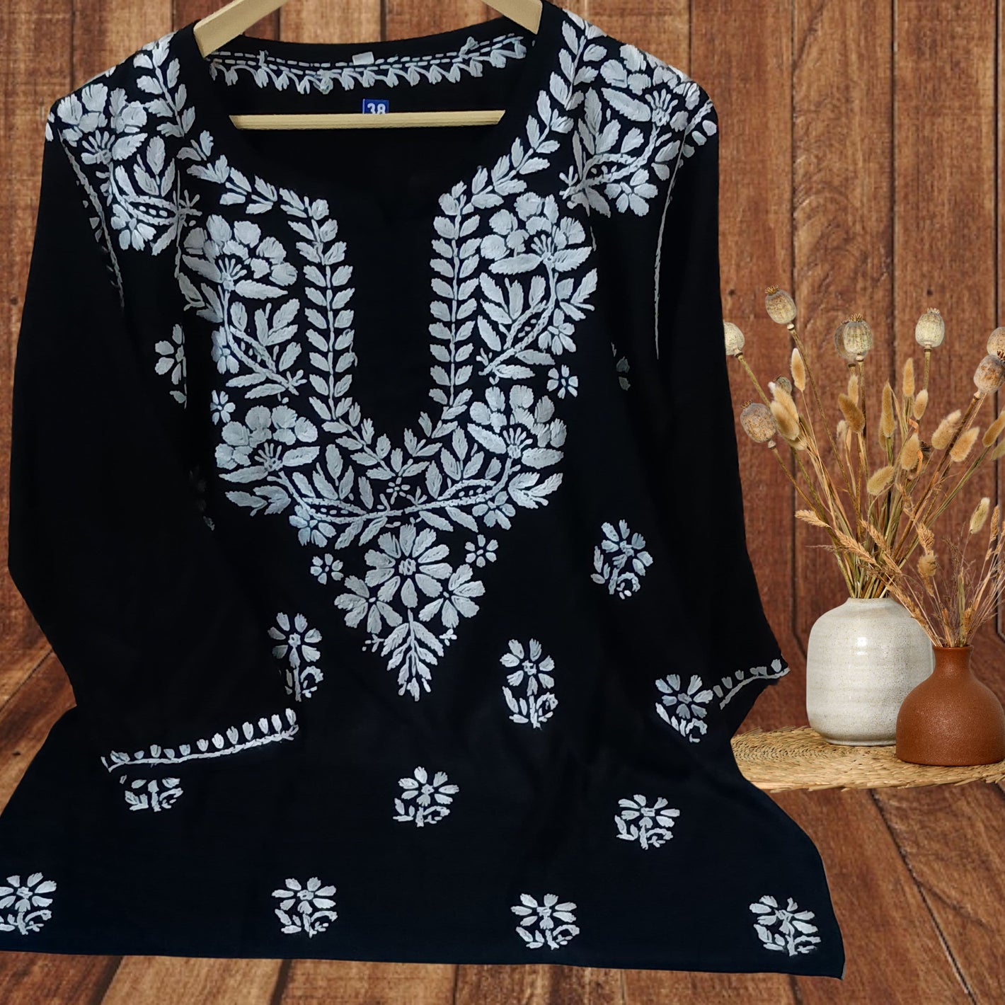 Rayon Short Kurti- Black
