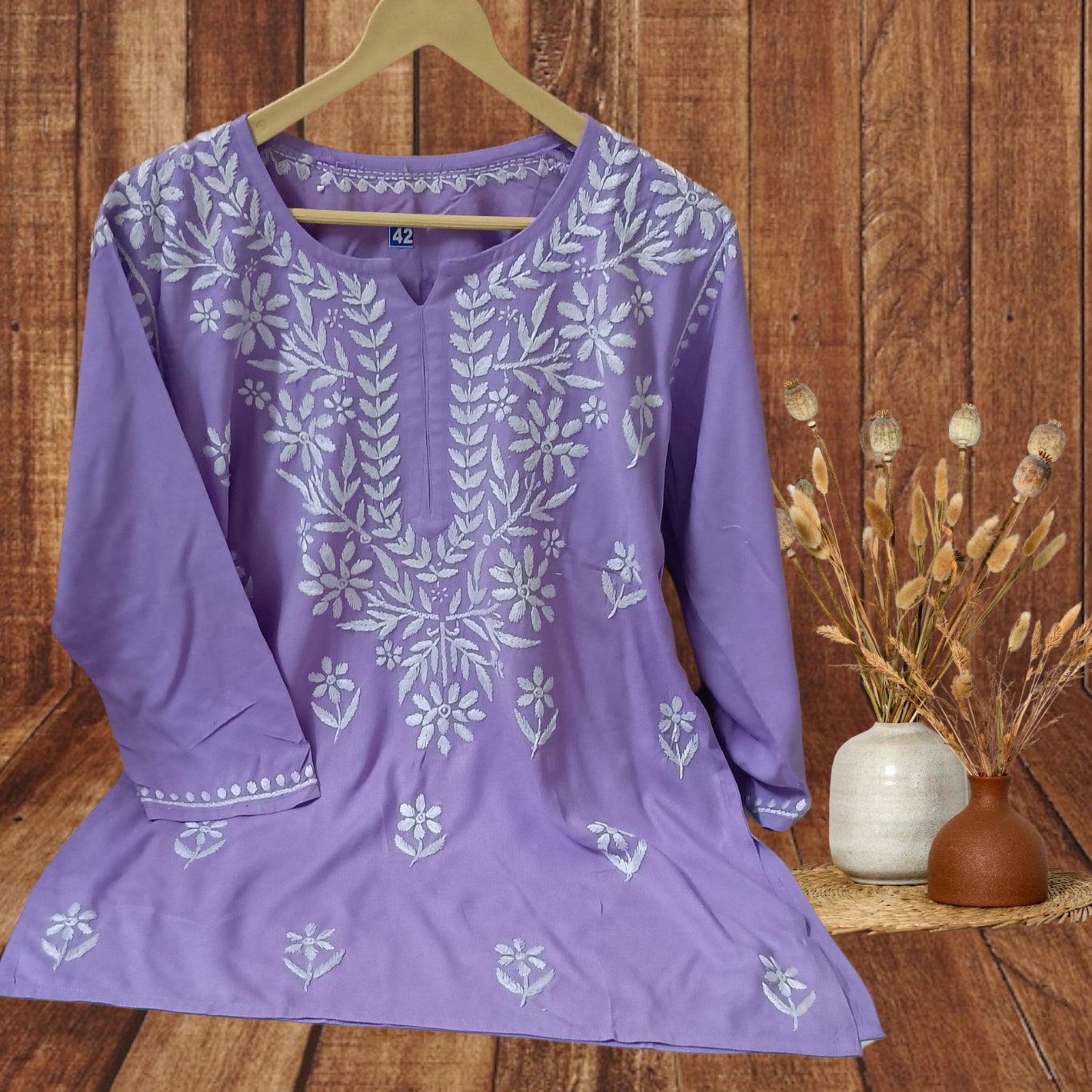Rayon Short Kurti- Purple