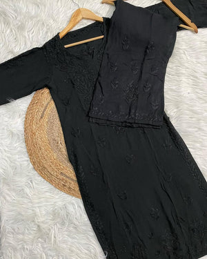 Zoya Premium Rayon kurta- black